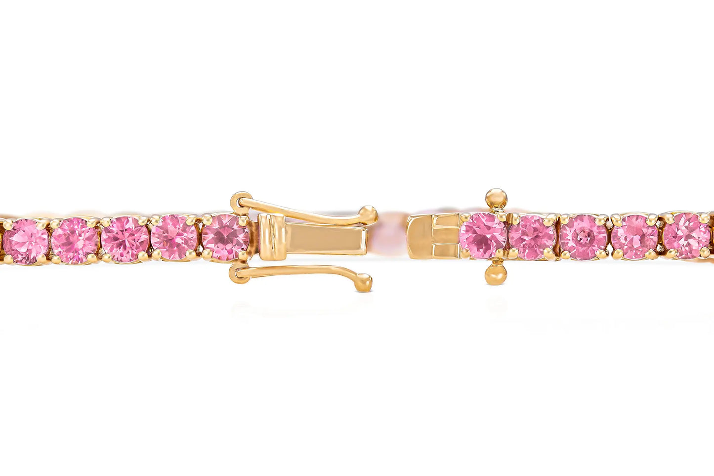 18K Rose Gold Pink Sapphire Tennis Bracelet DTW: 8.40ct