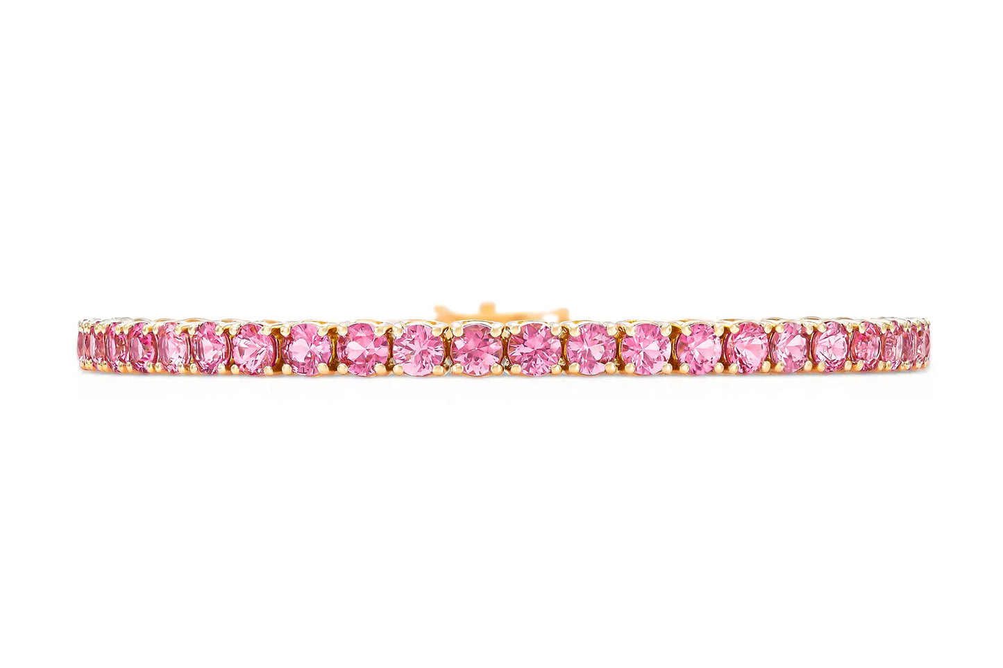 18K Rose Gold Pink Sapphire Tennis Bracelet DTW: 8.40ct