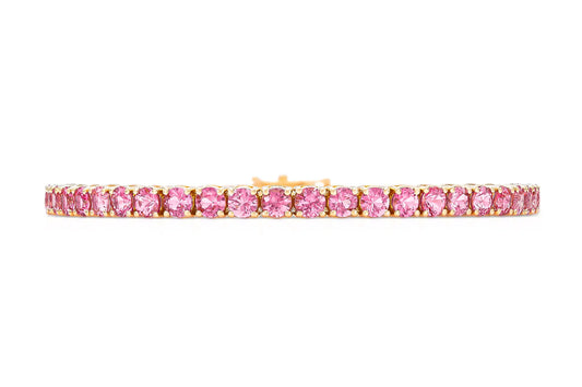 18K Rose Gold Pink Sapphire Tennis Bracelet DTW: 8.40ct