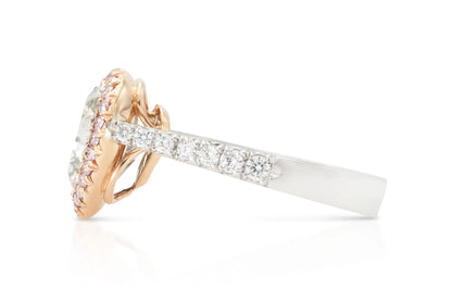 4.03ct Heart Shape Yellow-Green Diamond Ring