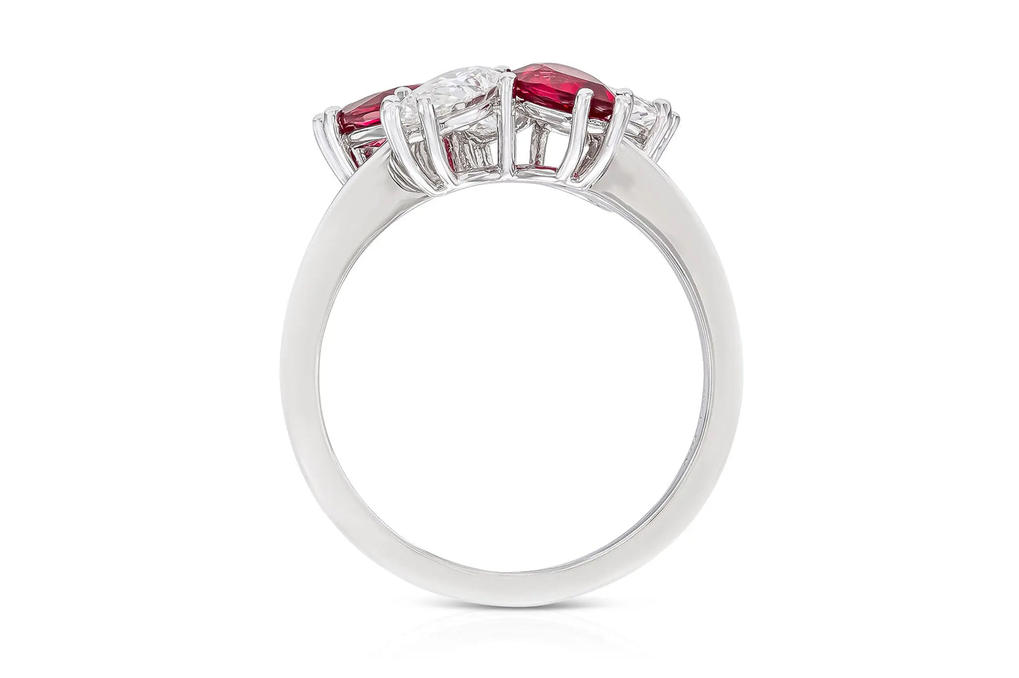 18K White Gold Diamond & Ruby Ring