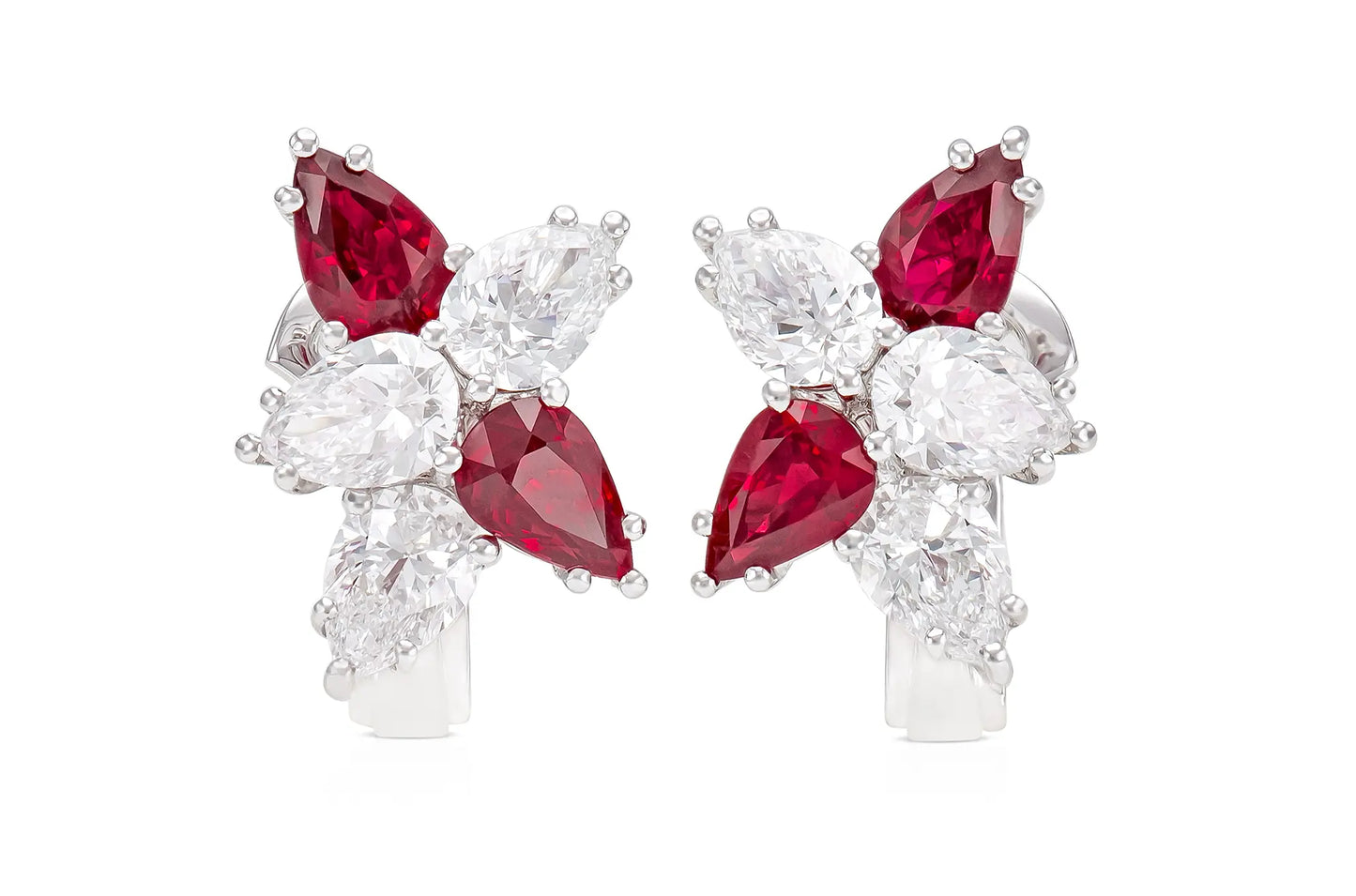 18K White Gold Diamond & Ruby Constellation Earrings