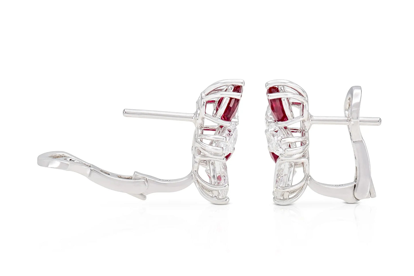 18K White Gold Diamond & Ruby Constellation Earrings