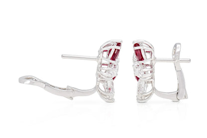 18K White Gold Diamond & Ruby Constellation Earrings