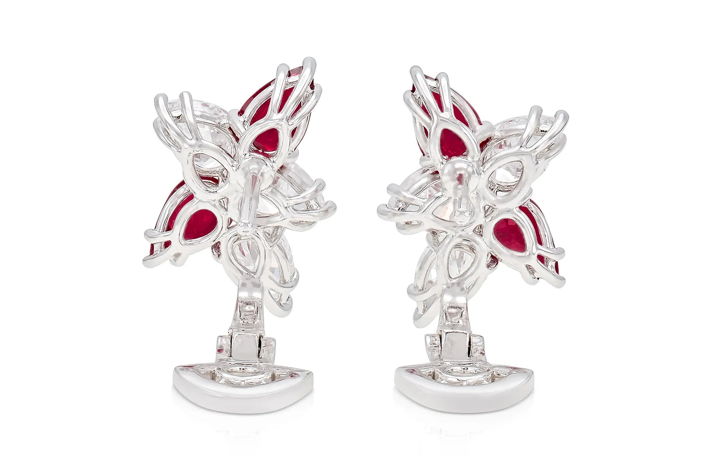 18K White Gold Diamond & Ruby Constellation Earrings