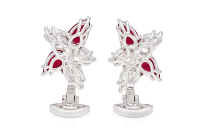 18K White Gold Diamond & Ruby Constellation Earrings