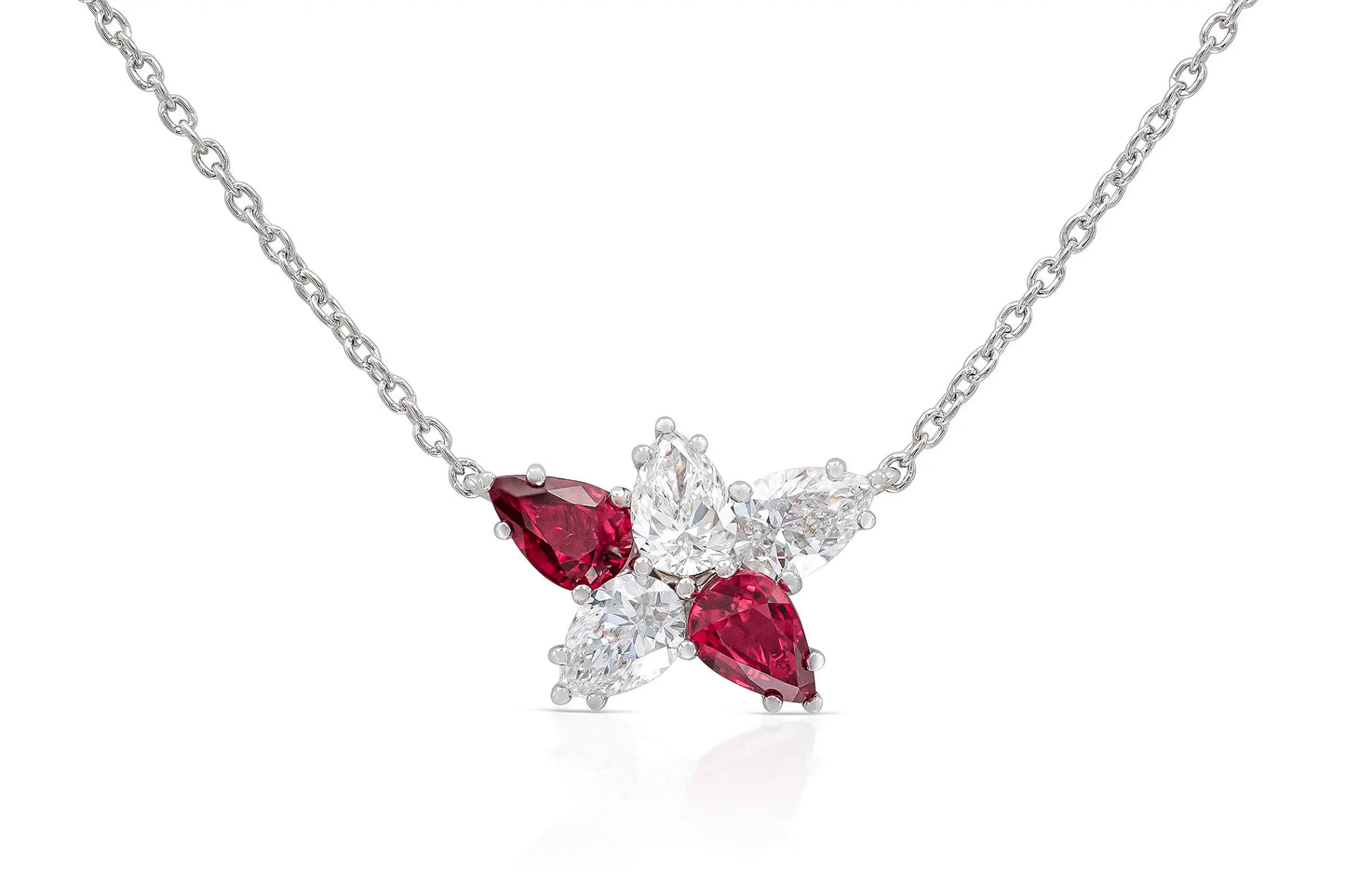18K White Gold Diamond & Ruby Constellation Pendant
