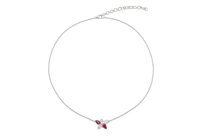 18K White Gold Diamond & Ruby Constellation Pendant