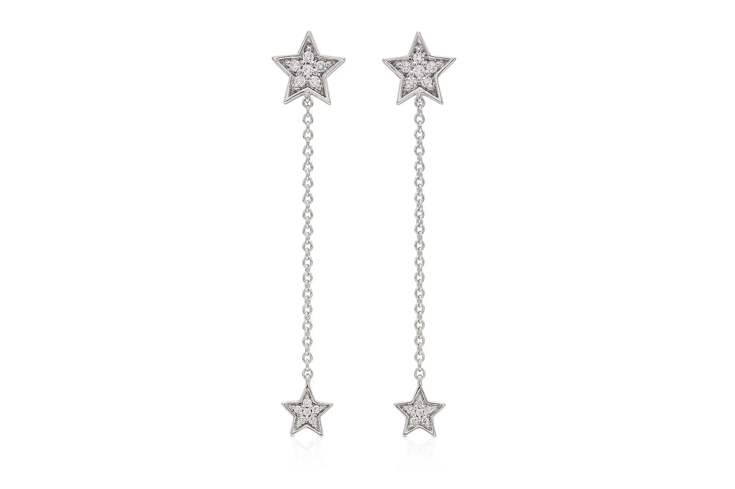 18K White Gold Yuliia Star Earrings