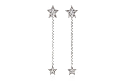 18K White Gold Yuliia Star Earrings
