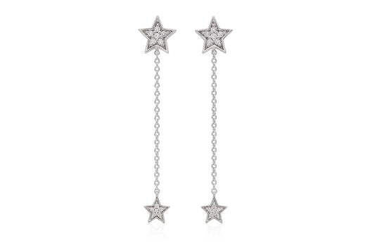 18K White Gold Yuliia Star Earrings