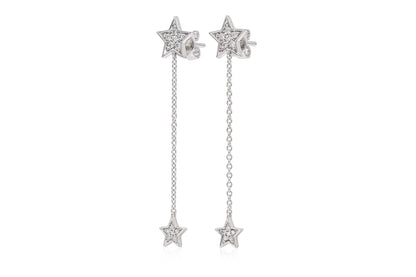 18K White Gold Yuliia Star Earrings