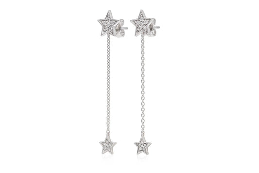 18K White Gold Yuliia Star Earrings