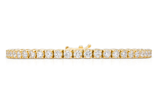 18K Yellow Gold Tennis Bracelet DTW. 4.13ct