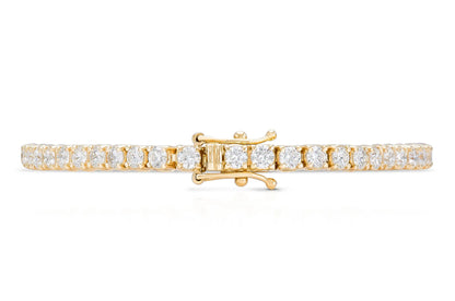 18K Yellow Gold Tennis Bracelet DTW. 4.13ct