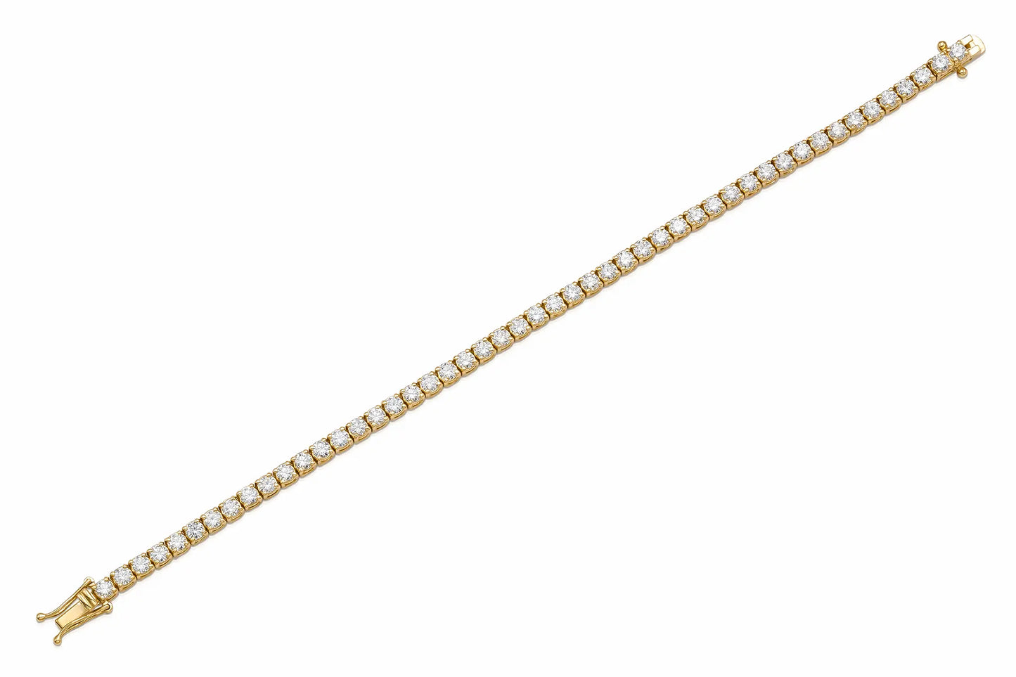 18K Yellow Gold Tennis Bracelet DTW. 4.13ct