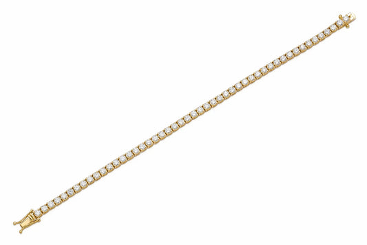 18K Yellow Gold Tennis Bracelet DTW. 4.13ct