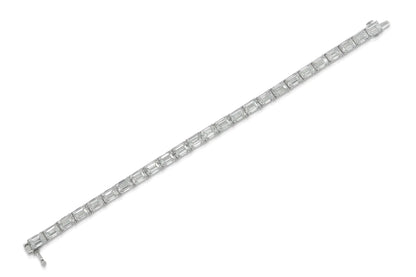 18K White Gold East-West  Tennis Bracelet Tw. 25.10 carat