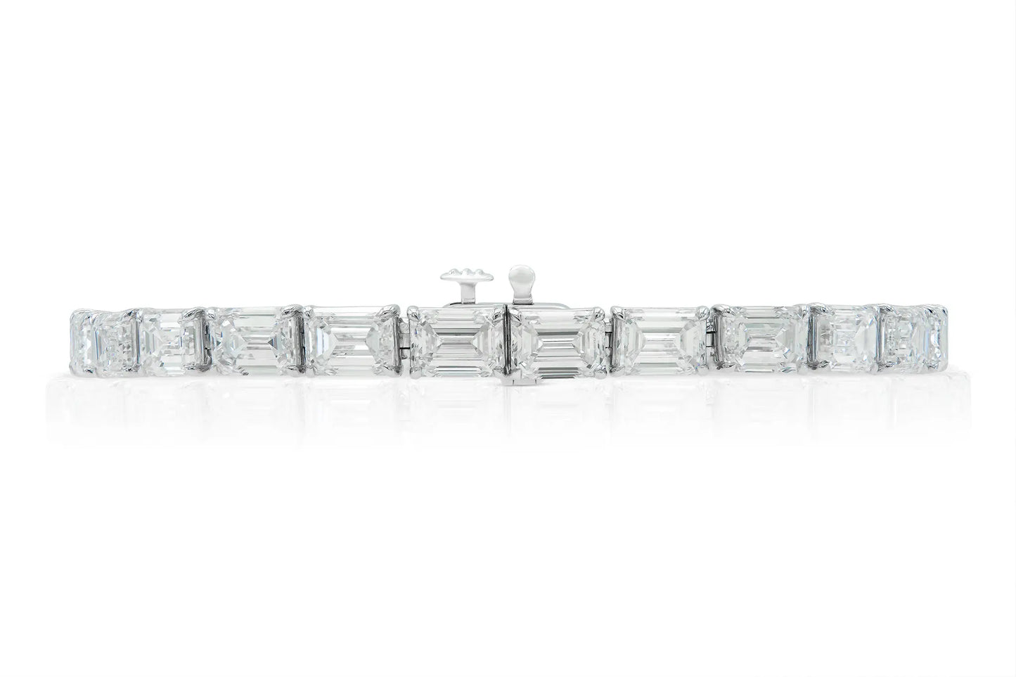 18K White Gold East-West  Tennis Bracelet Tw. 25.10 carat