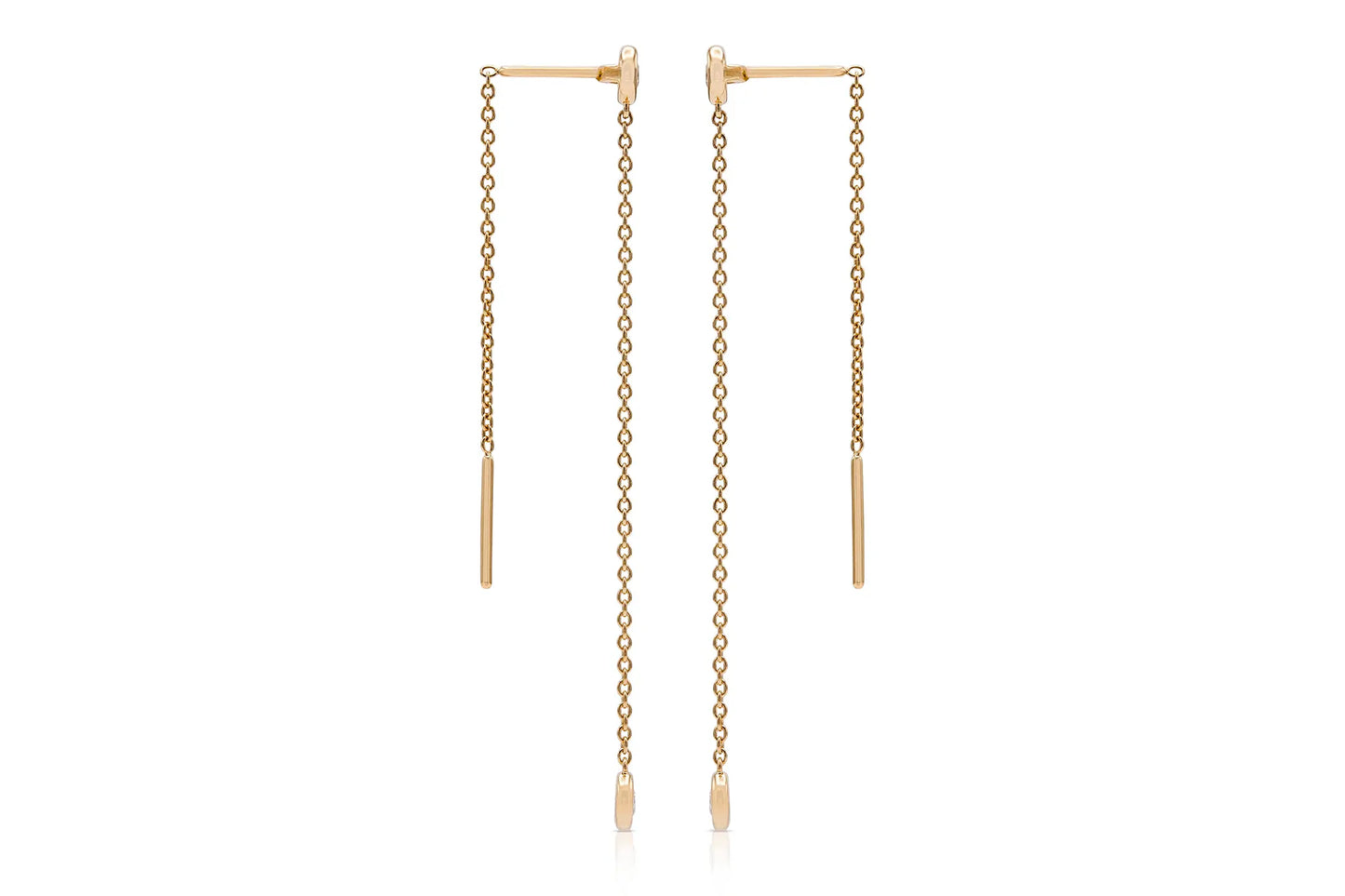 18K Yellow Gold Diamond Thread Earrings