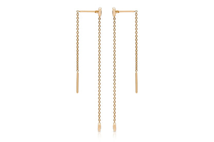 18K Yellow Gold Diamond Thread Earrings