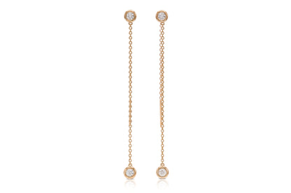 18K Yellow Gold Diamond Thread Earrings