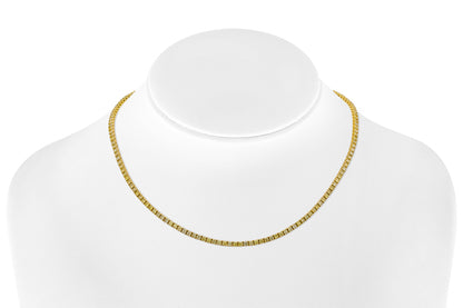 18K Yellow Gold Fancy Intense Yellow Diamond Tennis Necklace 6.36 carat