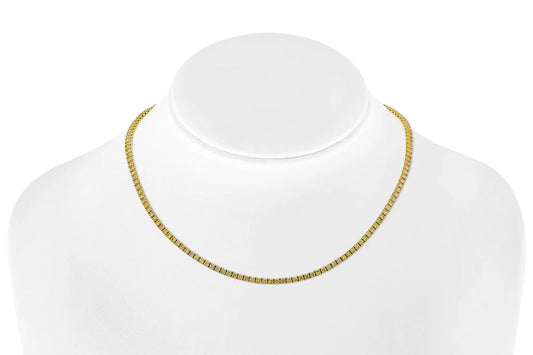 18K Yellow Gold Fancy Intense Yellow Diamond Tennis Necklace Tw. 6.36 carat